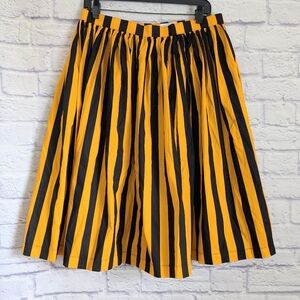 Unique Vintage Magnolia Park Striped Full Skirt XL NEW Orange Black Rockabilly